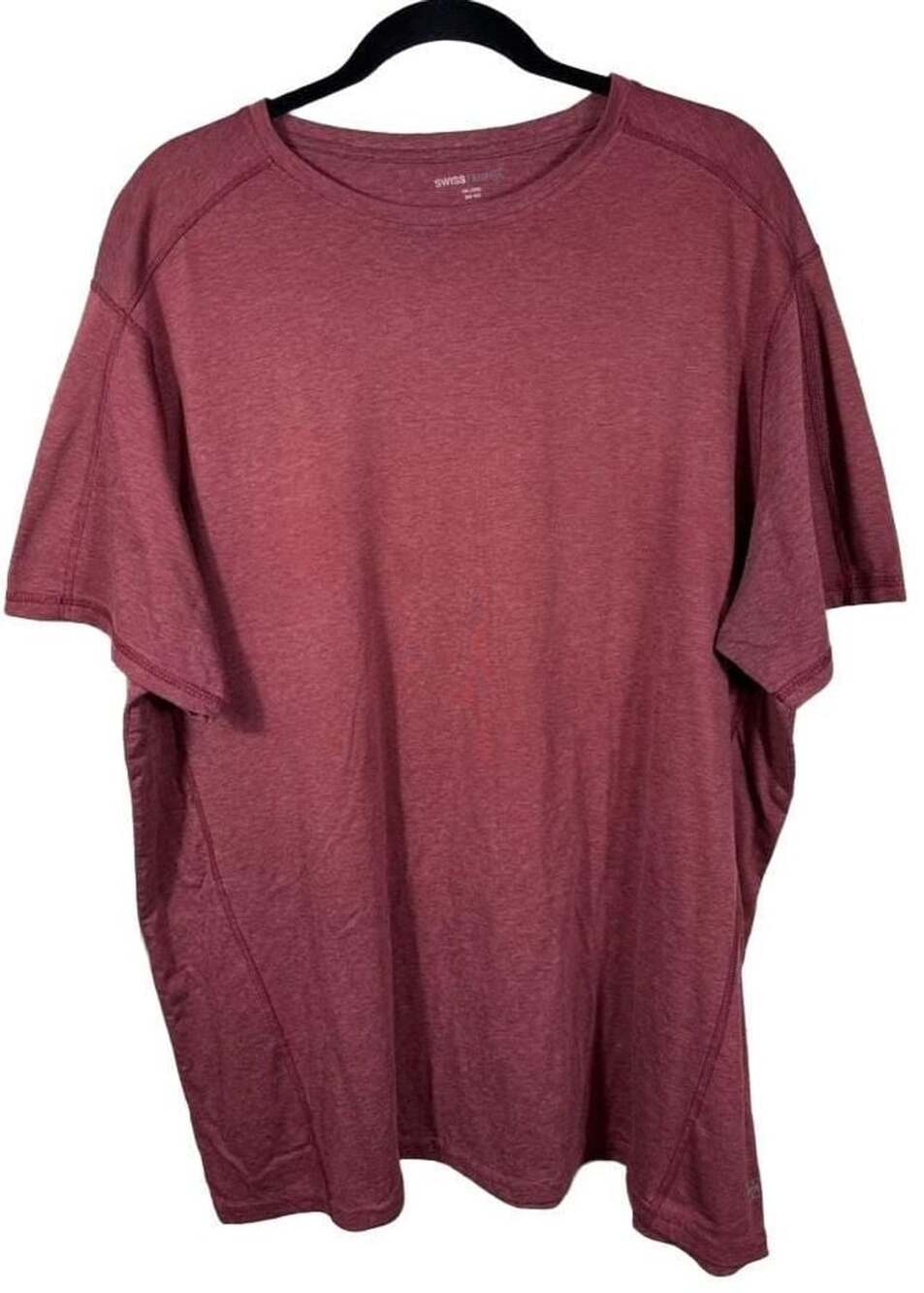 Swiss Tech T-Shirt Size 2XL/2XG Burgundy Athletic Crew Neck Top
